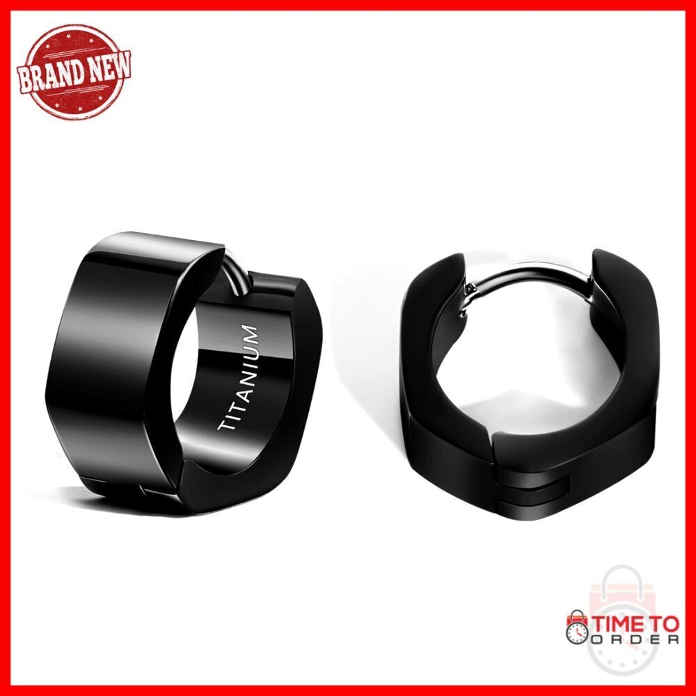 Pure Titanium Hoop Earrings for Sensitive Ears, Hypoallergenic Huggie Style